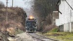 WE 300 passes through a day lighted tunnel.